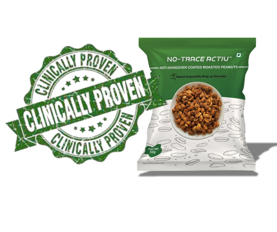 NO-TRACE ACTIV™ – Clinically proven anti-hangover snack with spice-coated peanuts.